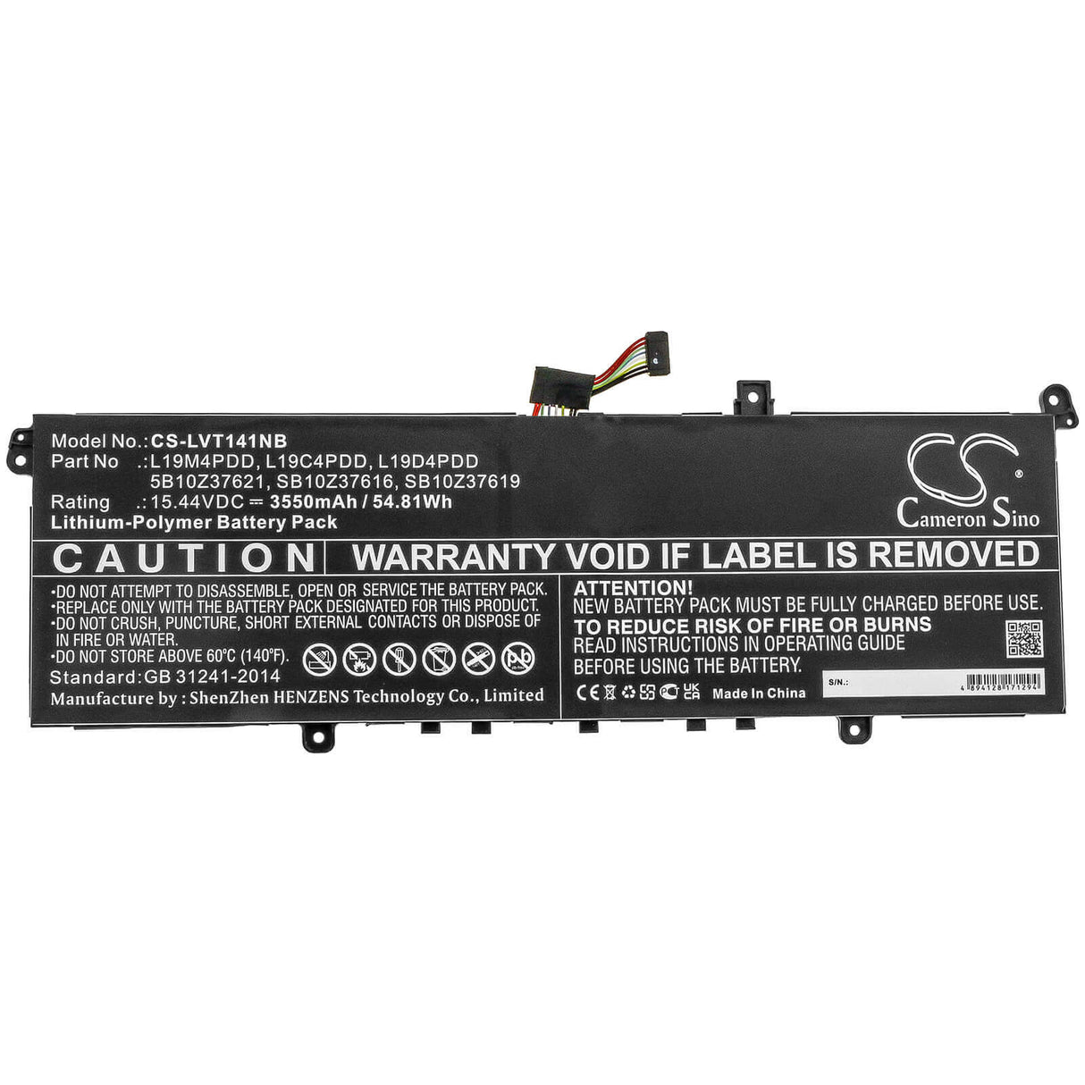 15.44v, Li-polymer, 3550mah, Battery Fit's Lenovo, Thinkbook 13s G2 Are(20wc), Thinkbook 13s G2 Itl-20v9000ja, Thinkbook 13s G2 Notebook, Laptop Cameron Sino Technology Limited
