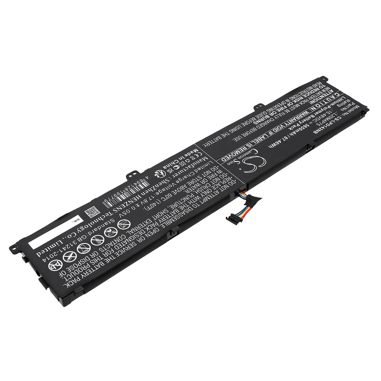 15.48V, Li-Polymer, 5650mAh, Notebook Battery fits Lenovo, Thinkpad P1 Gen 4 20y30002ix, 87.46Wh Notebook, Laptop Cameron Sino Technology Limited
