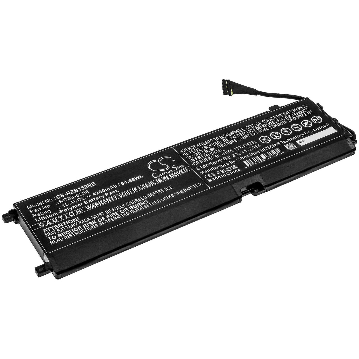 15.4v, 4200mah, Li-polymer Notebook battery Fit's Razer, Blade 15 2020, Blade 15 2021, Rz09-0328, 64.68wh Notebook, Laptop Cameron Sino Technology Limited