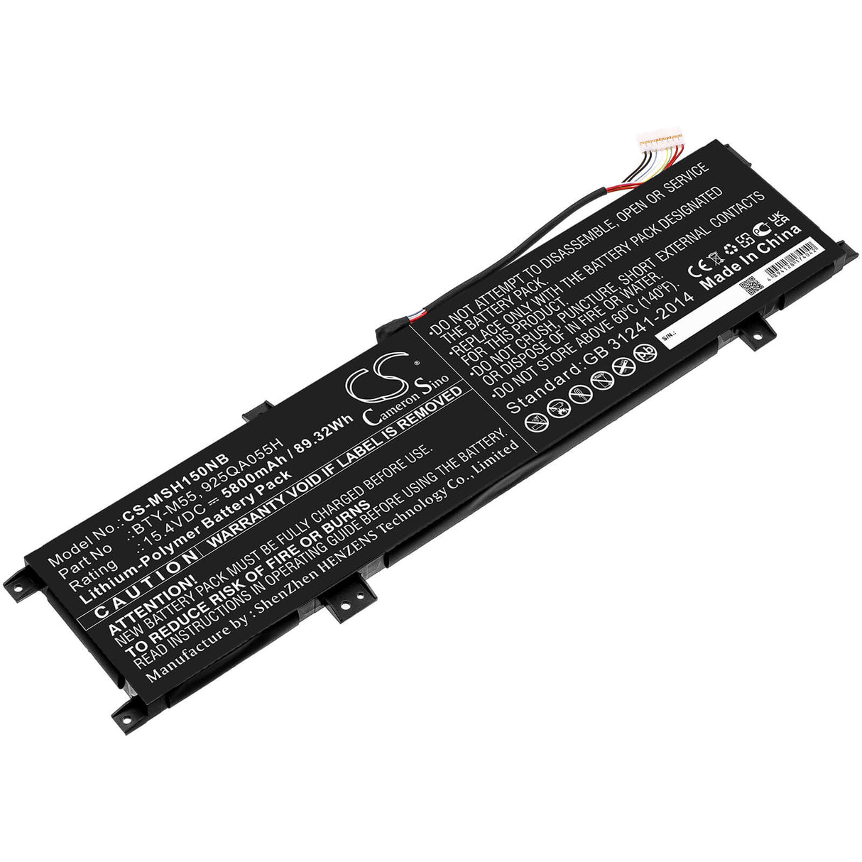 15.4v, 5800mah, Li-polymer Battery Fit's Msi, Alpha 15 A3ddk, Alpha 15 A4dek, Alpha 15 B5eek, 89.32wh Notebook, Laptop Cameron Sino Technology Limited