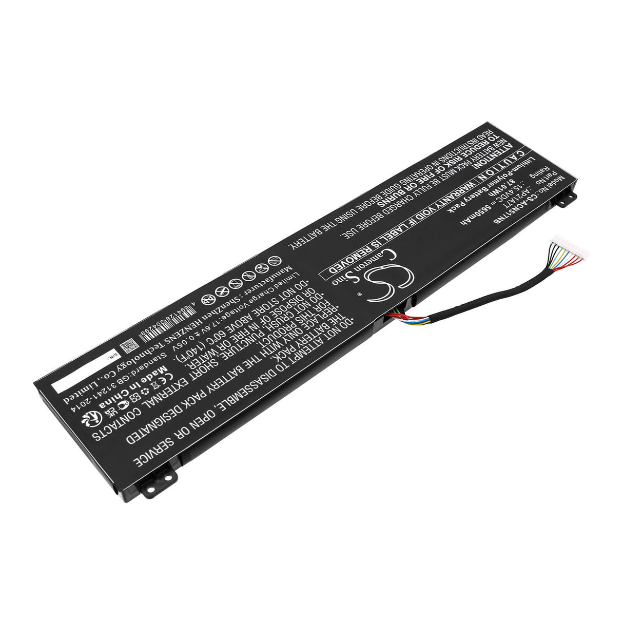 15,4v, Li-ion, 5650mah, Batterie d'ordinateur portable compatible avec Acer Nitro 5 An517-55-50nf, Nitro 5 An517-55-50p0, 87,01wh Ordinateur portable, Cameron Sino Technology Limited