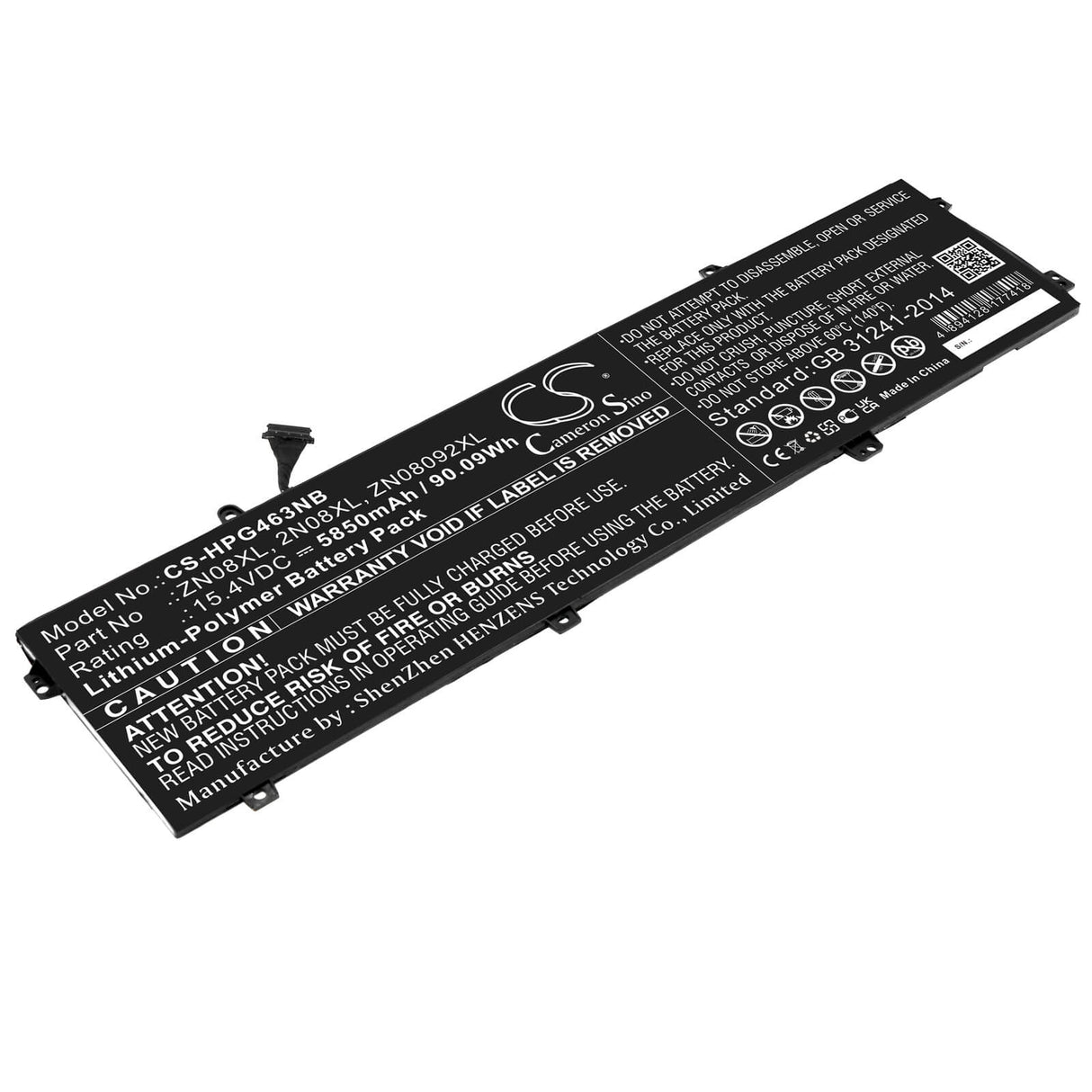 15.4v, Li-ion, 5850mah, Battery Fits Hp, Zbook Studio G3 V8n22pa, Zbook Studio G3 V8n23pa, 90.09wh Notebook, Laptop Cameron Sino Technology Limited