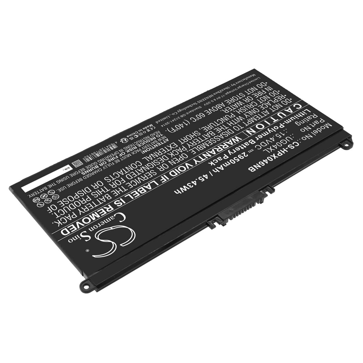 15.4v, Li-polymer, 2950mah, Battery Fits Hp, 996qa166h, Hstnn-ib9b, 45.43wh Notebook, Laptop Cameron Sino Technology Limited