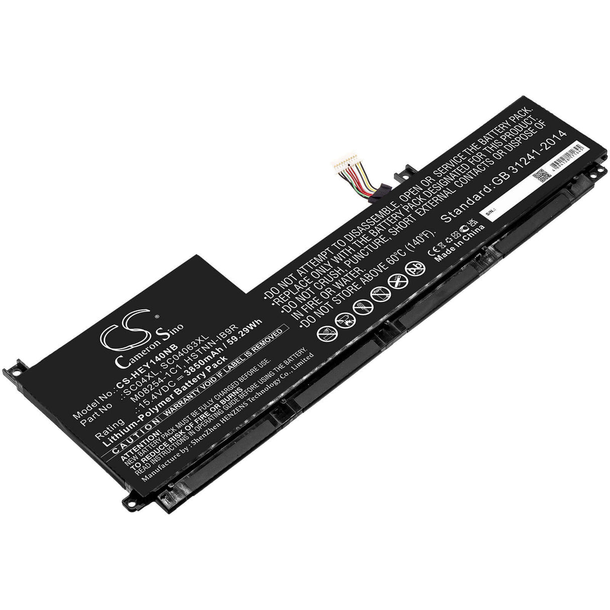 15.4v, Li-polymer, 3850mah, Battery Fit's Hp, Envy 14-eb0000nf, Envy 14-eb0006nj, Envy 14-eb0008np, 59.29wh Notebook, Laptop Cameron Sino Technology Limited