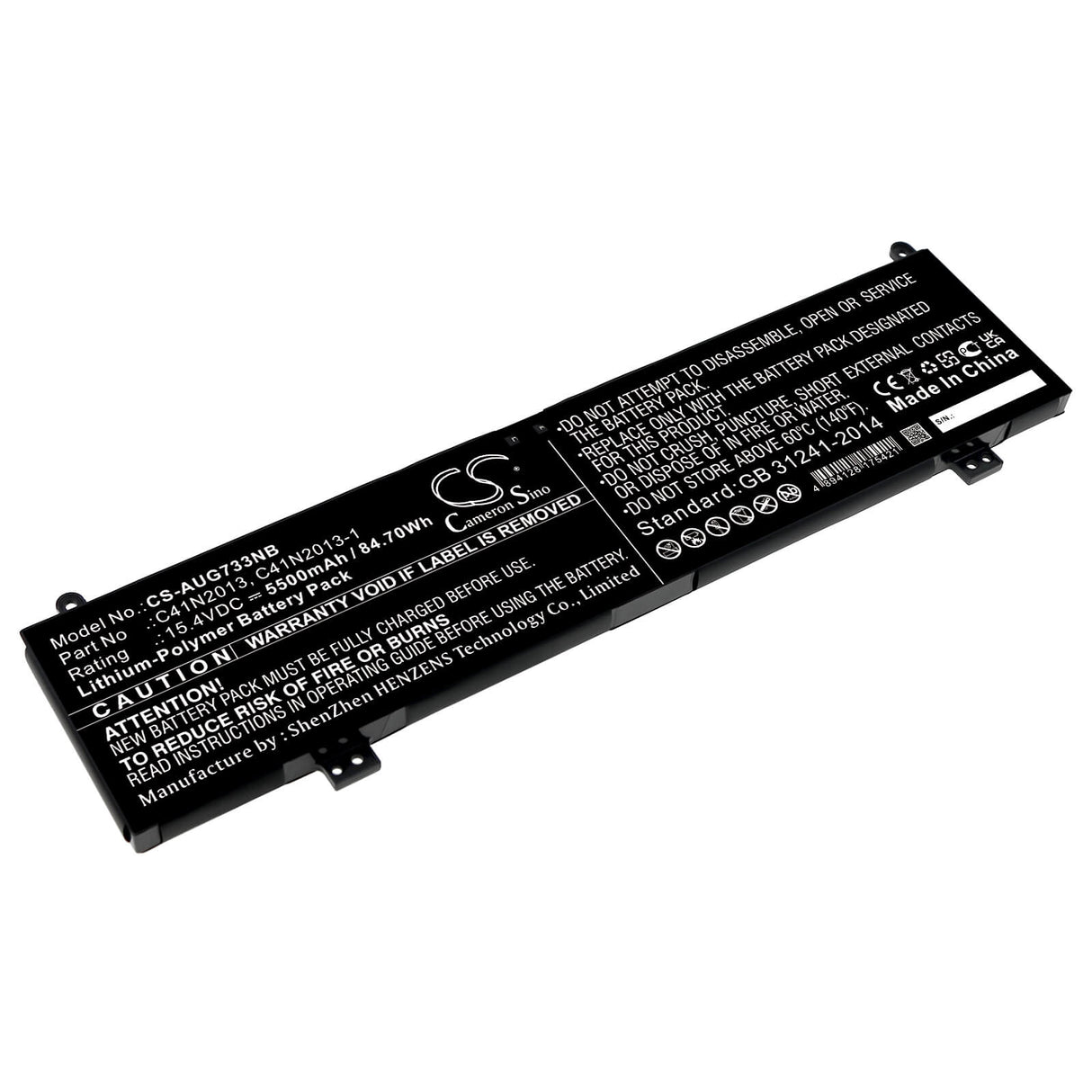15.4v, Li-polymer, 5500mah, Battery Fits Asus, H5600qm, Proart Studiobook 16 H5600q, 84.70wh Notebook, Laptop Cameron Sino Technology Limited