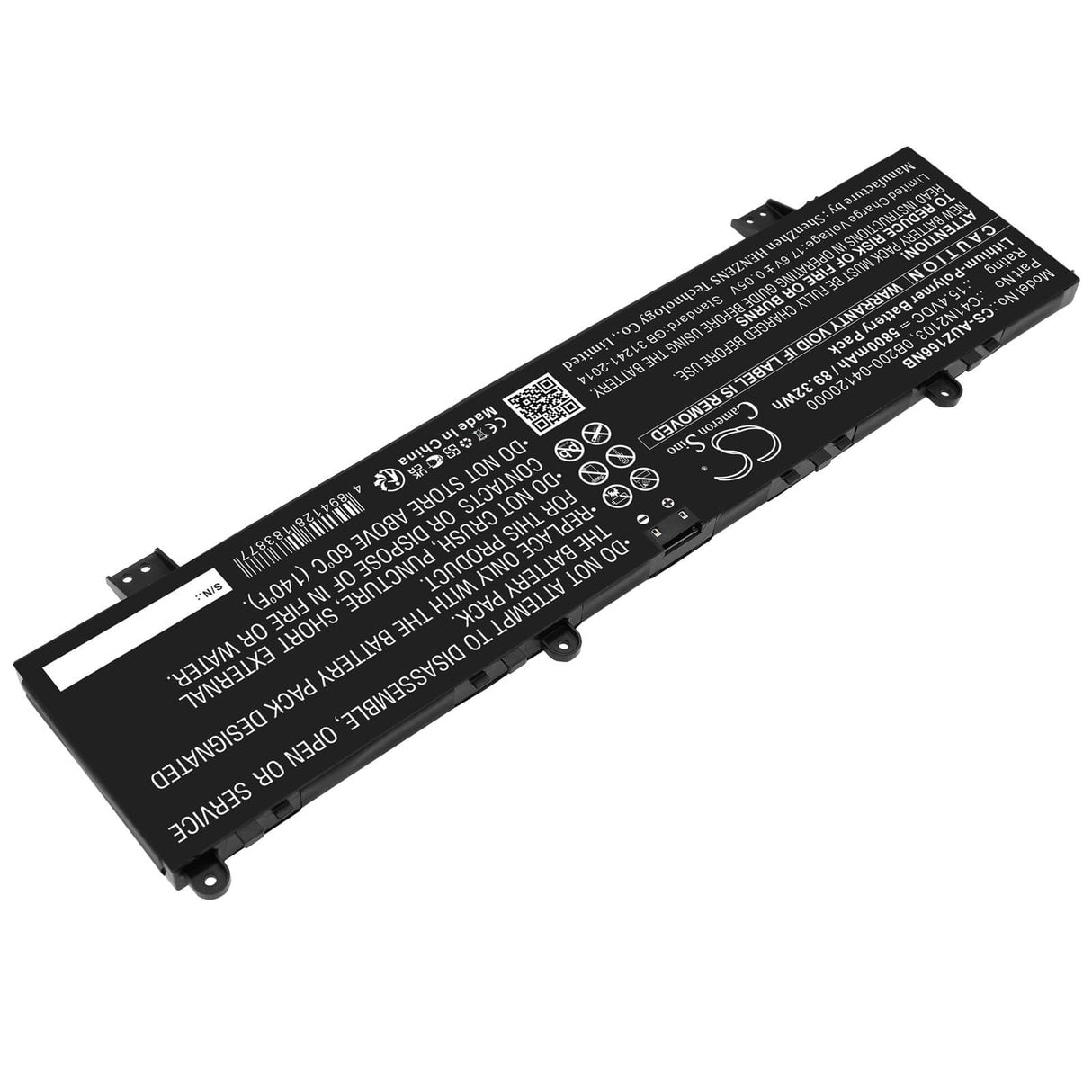 15.4v, Li-polymer, 5800mah, Battery Fits Asus, Asus Nr2202rm, Asus Nr2202rs, 89.32wh Notebook, Laptop Cameron Sino Technology Limited