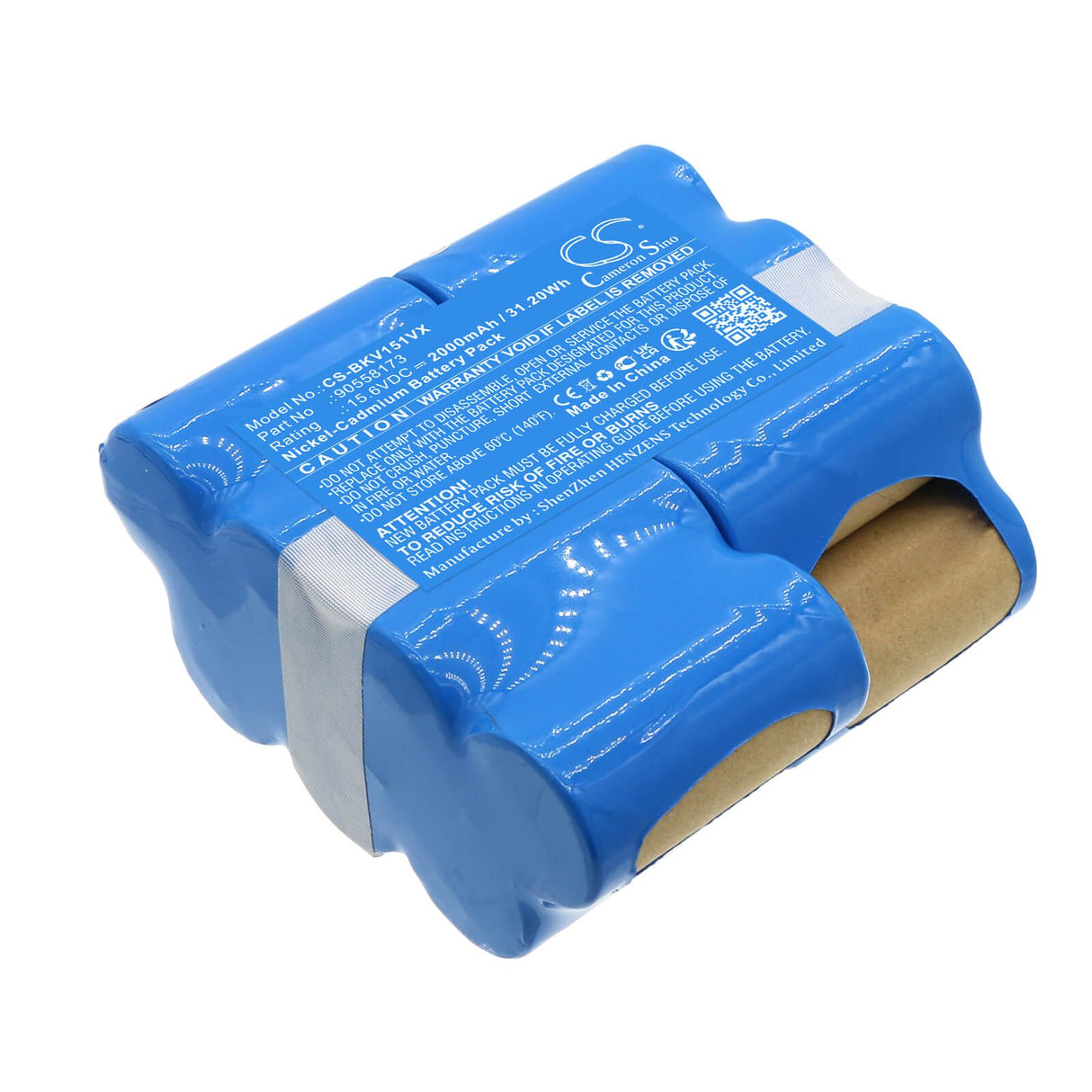 15.6V, Ni-CD, 2000mAh, Vacuum battery fits Black & Decker, 15.6v Dustbuster, Chv1510, 31.2Wh Vacuum Cameron Sino Technology Limited