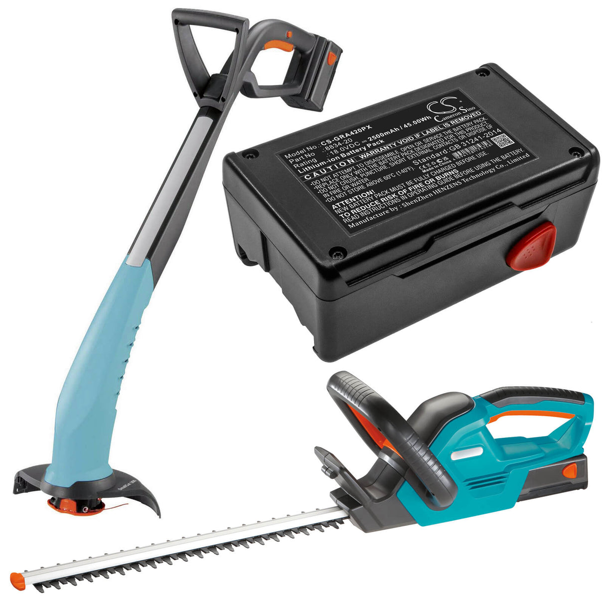 18.0V, Li-ion, 2500mAh, Gardening Tools battery fits Gardena, 8834-20, 648844, 8844-20, 45.00Wh Gardening Tools Cameron Sino Technology Limited (Power Tools)