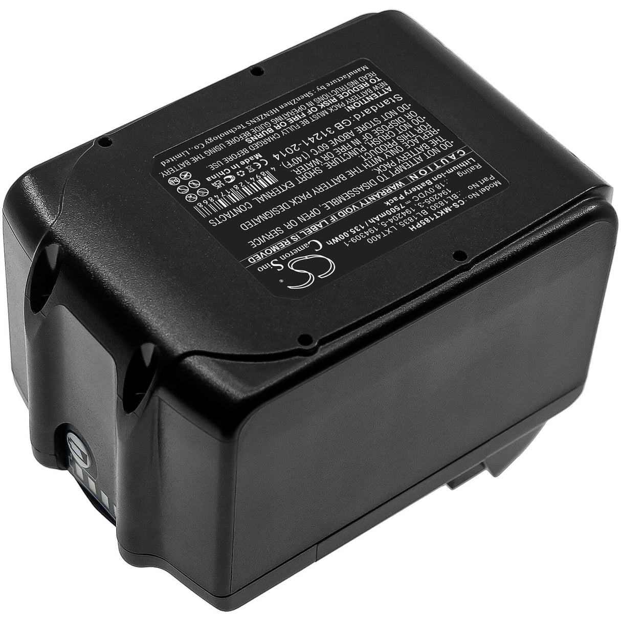 18.0V, Li-ion, 7500mAh, batterie pour outils électriques compatible avec Makita, 194065-3, Bbo140, Bbo180, 135Wh Outils électriques Cameron Sino Technology Limited (Marchandises dangereuses)
