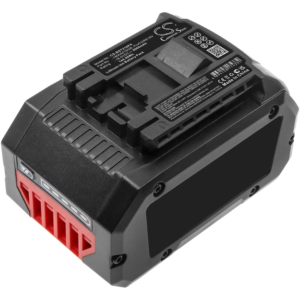 18.0V, Li-ion, 8000mAh, batterie pour outils électriques compatible avec Bosch, 1600a016gb, Gbh 18v-34 Cf, Gbh 18v-36 C, 144Wh Outils électriques Cameron Sino Technology Limited (Marchandises dangereuses)