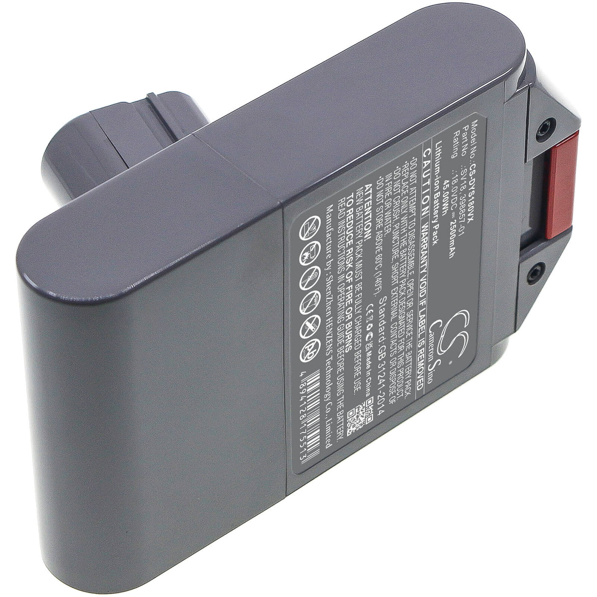 18.0V, Li-ion, 2500mAh, Vacuum battery fits Dyson, Digital Slim Fluffy Extra, Digital Slim Fluffy Pro, V10 Digital Slim, 45.0Wh Vacuum Cameron Sino Technology Limited