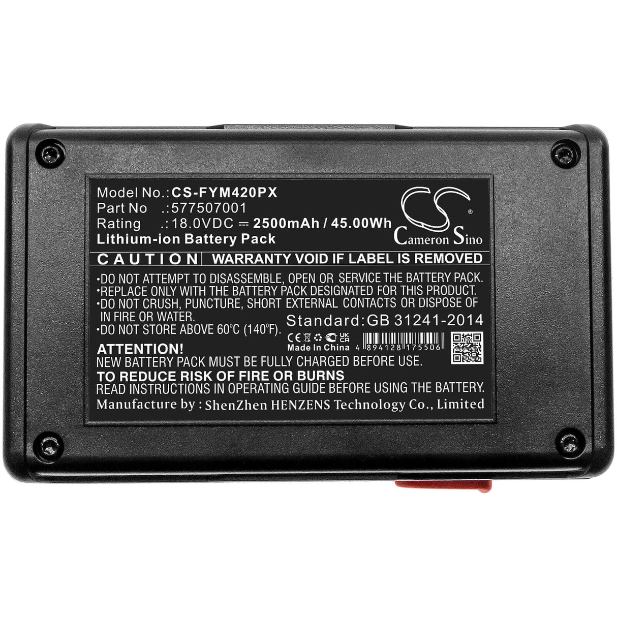 18.0V, Li-ion, 2500mAh, Gardening Tools battery fits Flymo, 577507001, Contour Cordless Xt, Easicut 420, 45.00Wh Gardening Tools Cameron Sino Technology Limited (Power Tools)