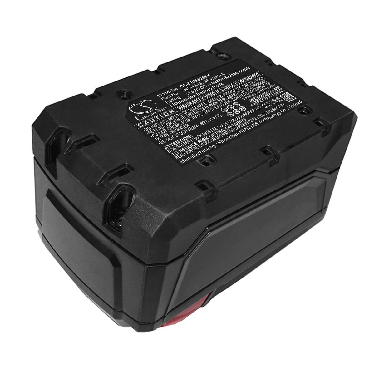 18.0V, Li-ion, 6000mAh, batterie pour outils de cerclage compatible avec Fromm, N5-4349, P318, P326, 108Wh Outils de cerclage Cameron Sino Technology Limited (Marchandises dangereuses)