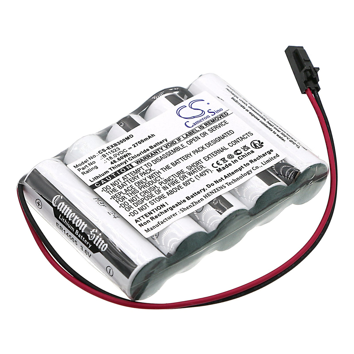 18.0V, Li-SOCl2, 2700mAh, Batterie médicale compatible avec Exogen, 81001906, 2000+, 4000+, 48.60Wh Médical Cameron Sino Technology Limited (Médical)
