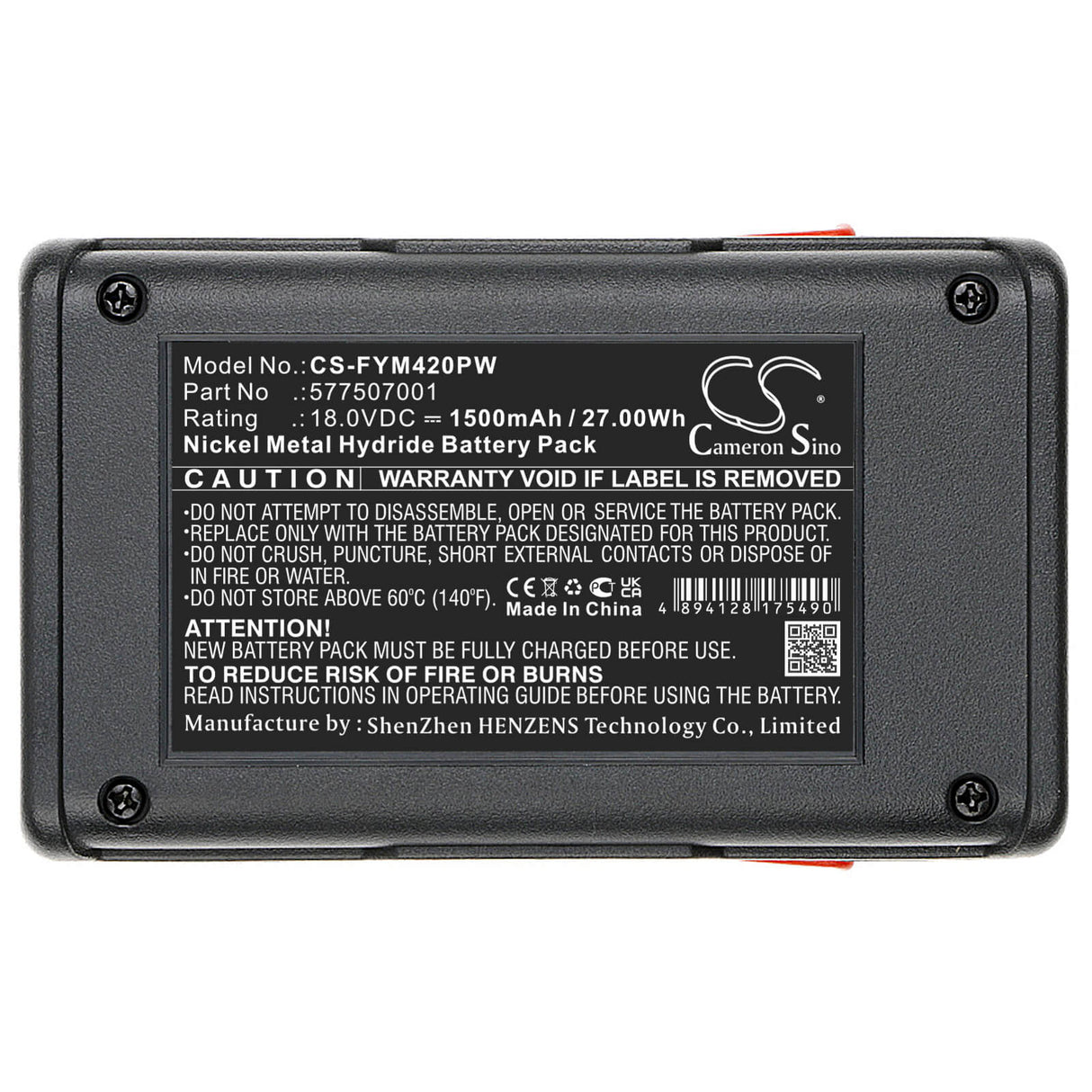 18.0V, Ni-MH, 1500mAh, Gardening Tools battery fits Flymo, 577507001, Contour Cordless Xt, Easicut 420, 27.00Wh Gardening Tools Cameron Sino Technology Limited (Power Tools)