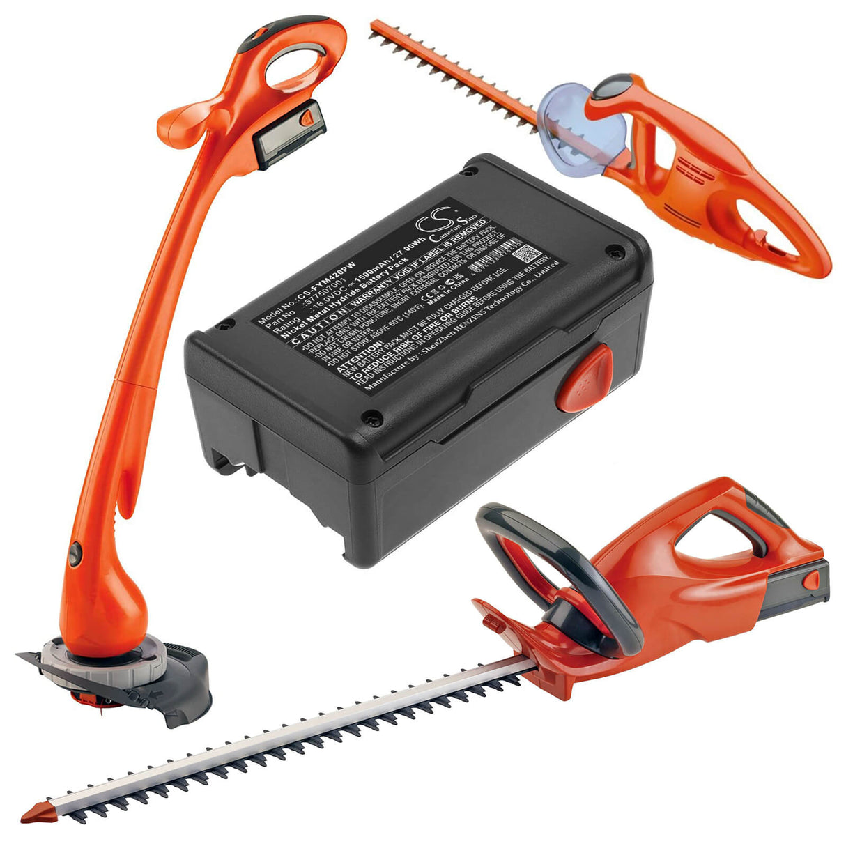 18.0V, Ni-MH, 1500mAh, Gardening Tools battery fits Flymo, 577507001, Contour Cordless Xt, Easicut 420, 27.00Wh Gardening Tools Cameron Sino Technology Limited (Power Tools)