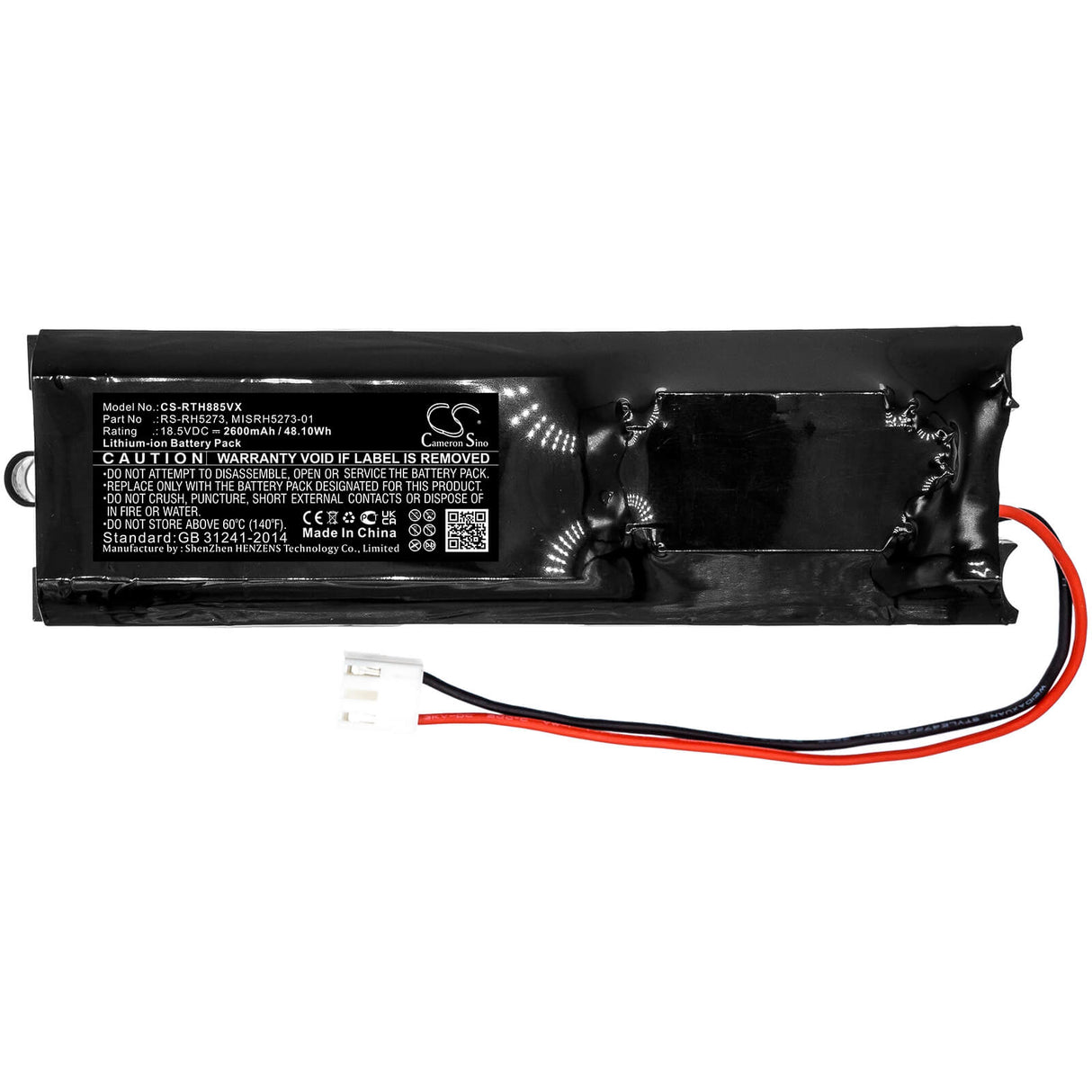 18.5V, Li-ion, 2600mAh, Vacuum battery fits Tefal, Rowenta, Air Force Extreme, Air Force Extreme Silence, Rh8812, 48.1Wh Vacuum Cameron Sino Technology Limited