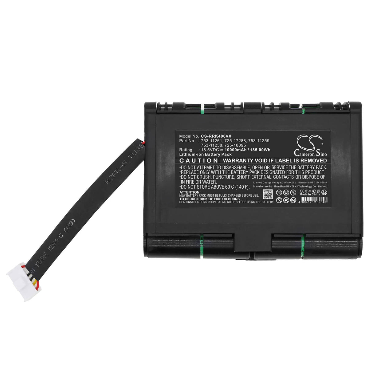 18.5V, Li-ion, 10000mAh, Lawn Mowers battery fits Robomow, Cubcadet, 725-17288, Xr5 3000, Xr5 4000, 185.00Wh Lawn Mowers Cameron Sino Technology Limited (Dangerous Goods)