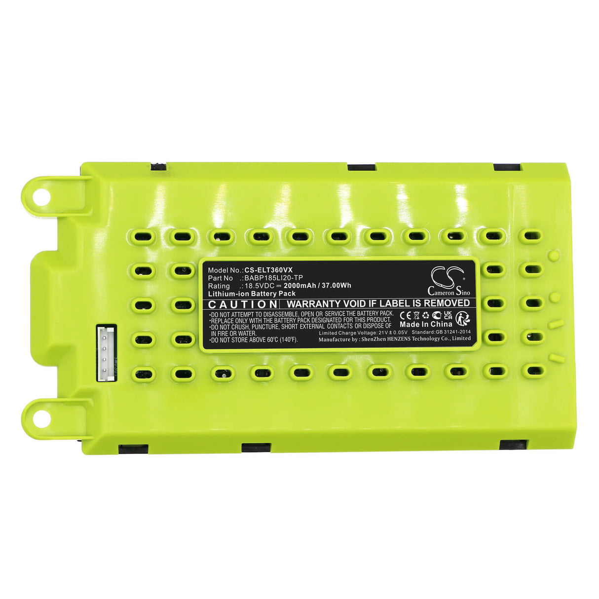 18.5V, Li-ion, 2500mAh, Vacuum battery fits Electrolux, Erg36, Es31c183db, Es31cb18db, 46.25Wh Vacuum Cameron Sino Technology Limited (Suspended)