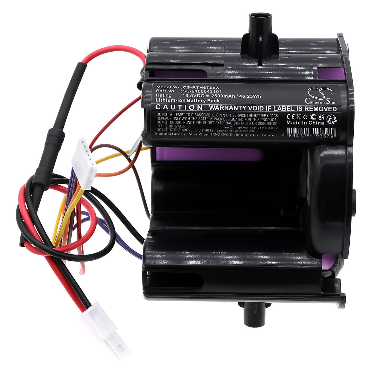 18.5V, Li-ion, 2500mAh, Vacuum battery fits Rowenta, Dual Force 2 In 1, Eo6751no/am0, Rh6735wh/am0, 46.25Wh Vacuum Cameron Sino Technology Limited