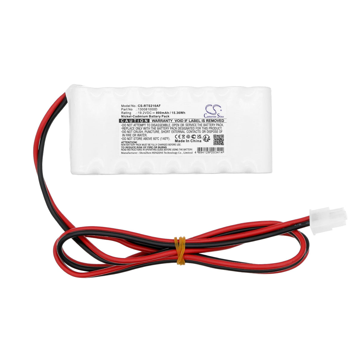 19.2v, Ni-cd, 800mah, Batterie de porte automatique compatible avec Record Sta2, Sta21, 15.36wh Portes automatiques Cameron Sino Technology Limited