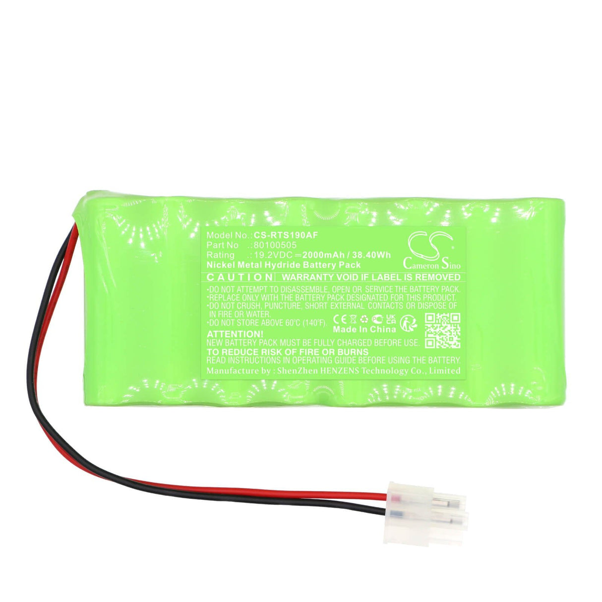 19.2v, Ni-mh, 2000mah, Batterie de porte automatique compatible avec Record, Bat 19, Stg19, 38.40wh Portes automatiques Cameron Sino Technology Limited
