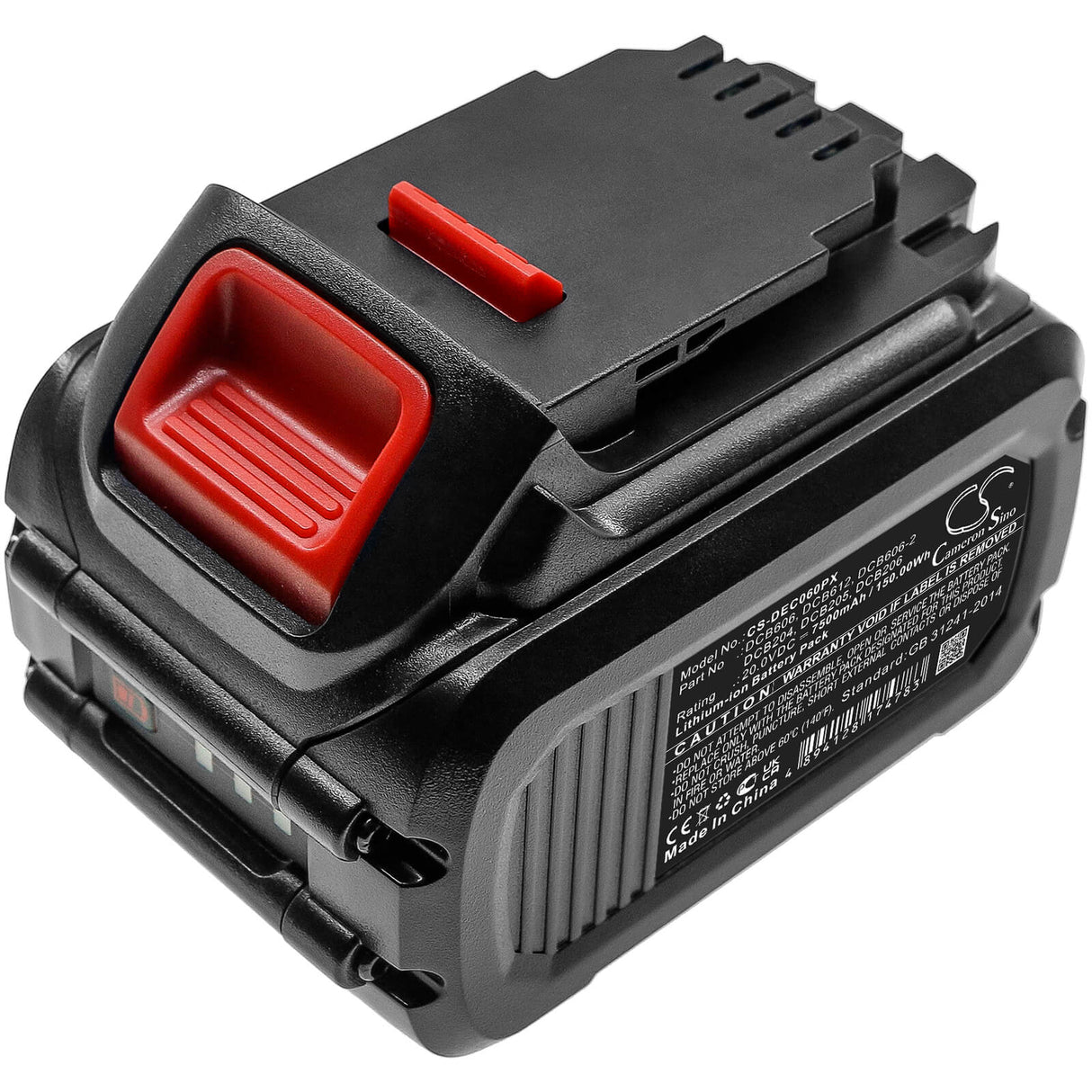 20.0V, Li-ion, 7500mAh, Power Tools battery fits Dewalt, Dcb102, 120v Max, 12v Max Li-ion, 150Wh Power Tools Cameron Sino Technology Limited (Dangerous Goods)