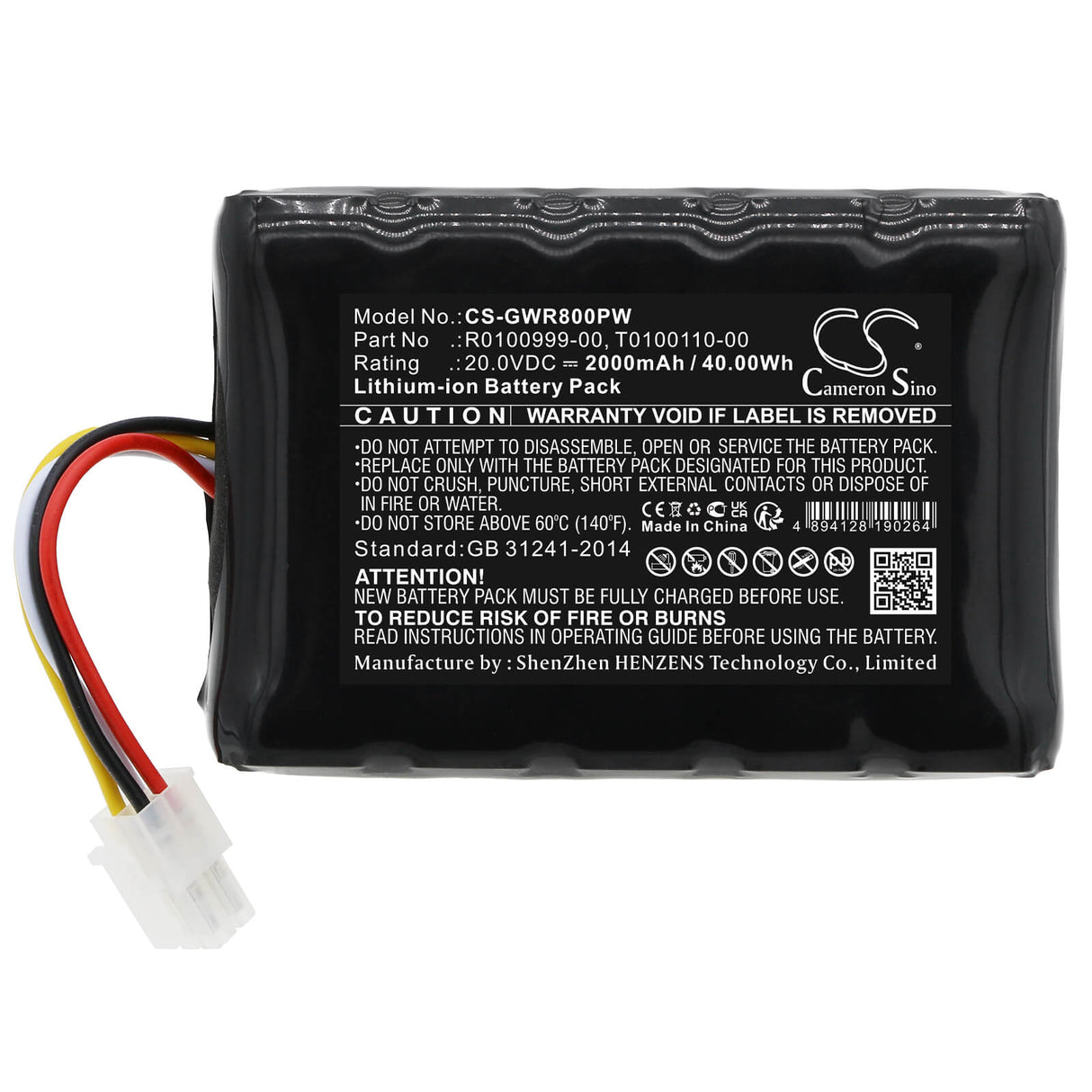 20.0V, Li-ion, 2000mAh, Lawn Mowers battery fits Cramer, R0100999-00, Rm 1000, Rm 1500, 40.00Wh Lawn Mowers Cameron Sino Technology Limited