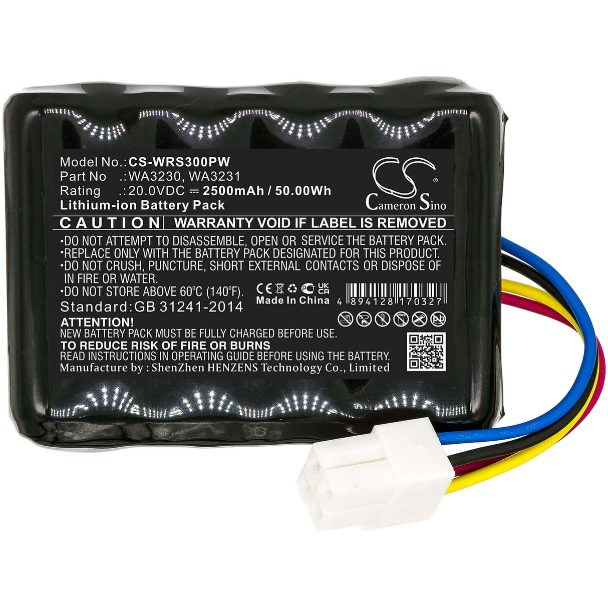 20.0V, Li-ion, 2500mAh, Lawn Mowers battery fits Worx, Ferrex, 50032492, R800 Smart, 50.00Wh Lawn Mowers Cameron Sino Technology Limited