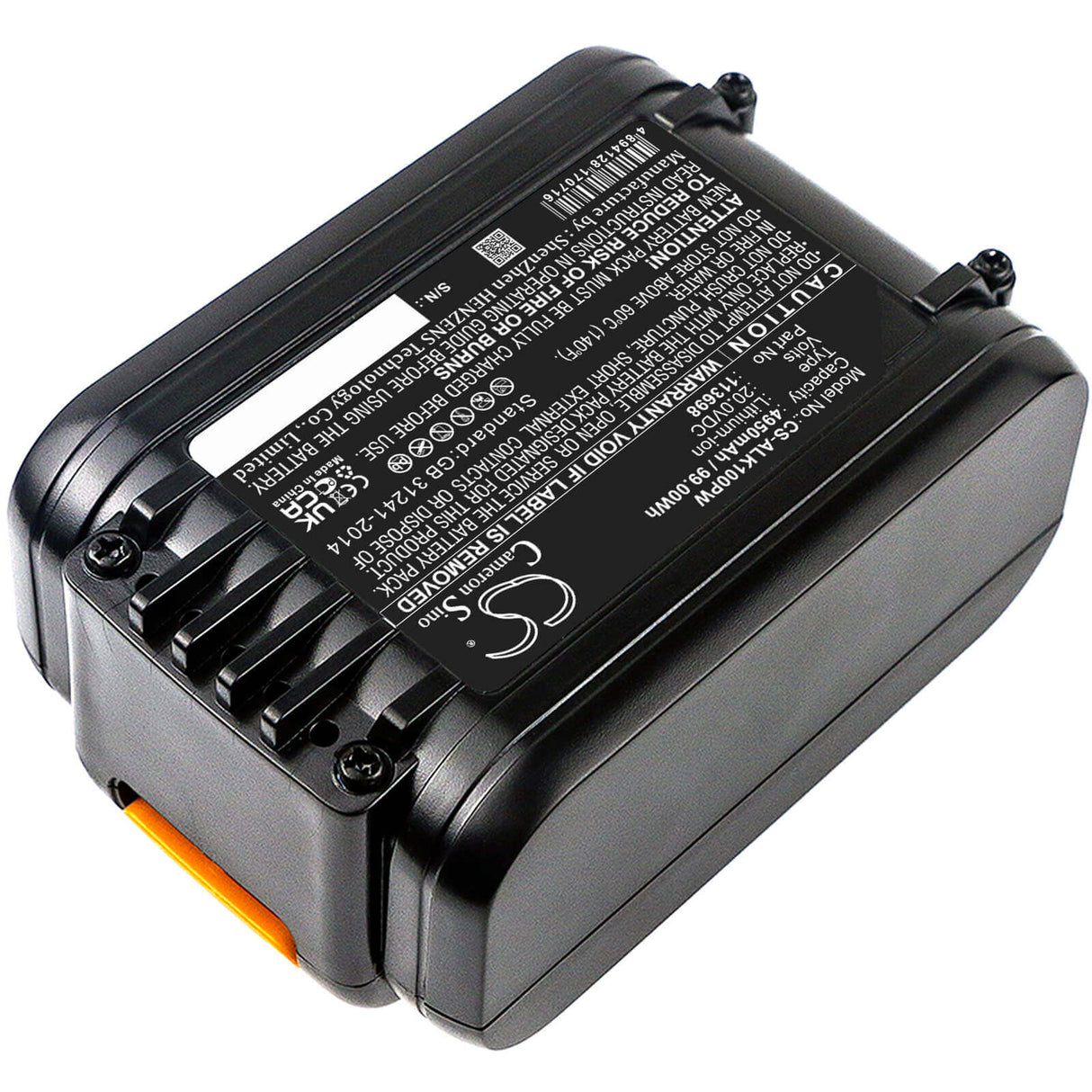 20.0V, Li-ion, 4950mAh, Lawn Mowers battery fits Al-ko, 113698, 34.8 Li Lawn Mover, Csa 2020 (113538), 99.00Wh Lawn Mowers Cameron Sino Technology Limited