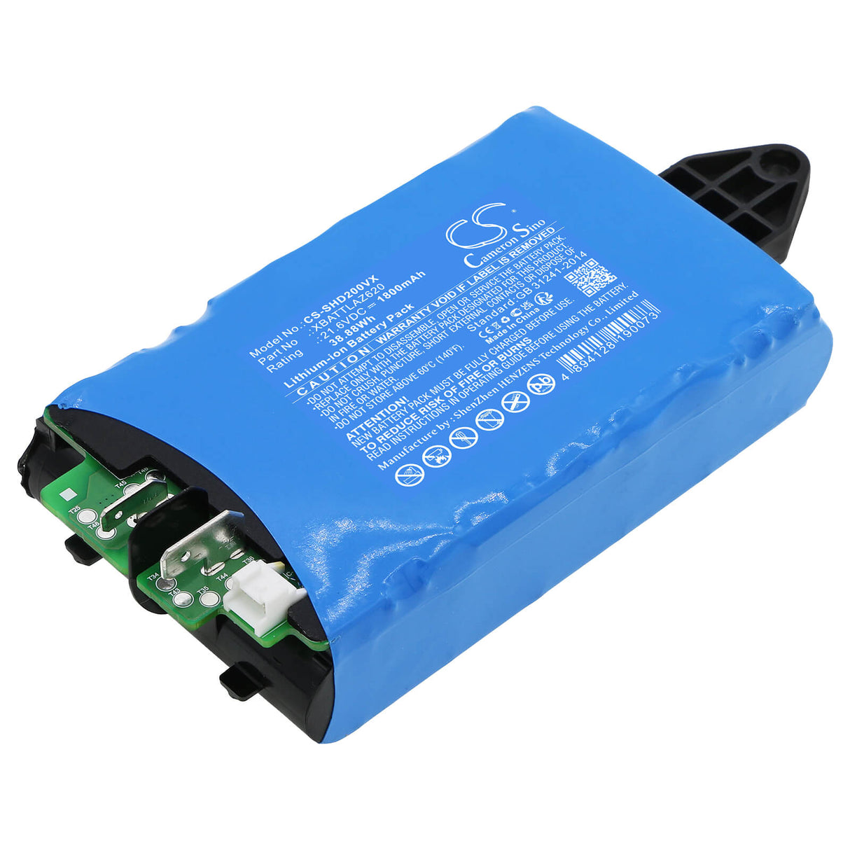 21.6V, Li-ion, 1800mAh, Vacuum battery fits Shark, Aw201, Hydrovac Cordless Pro Xl, Matrix Plus 2-in-1 Robot Vacuu, 38.88Wh Vacuum Cameron Sino Technology Limited