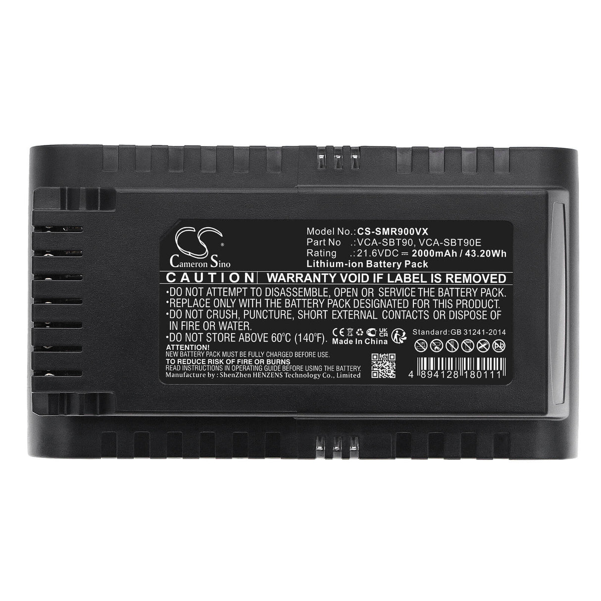 21.6v, Li-ion, 2000mah, Battery Fits Samsung Jet 75 Multi Vs20t7534t1/sh, Jet 75 Premium, 43.20wh Vacuum Cameron Sino Technology Limited