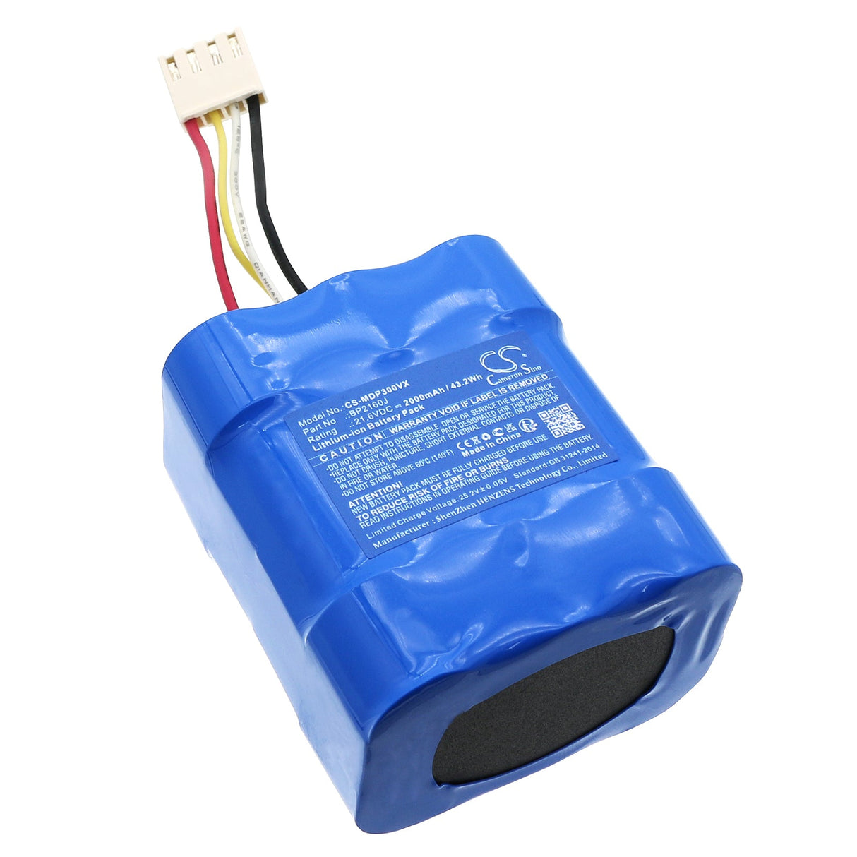 21.6V, Li-ion, 2000mAh Vacuum Battery fits Media, P3 Multi, V1 Pro, 43.2Wh Vacuum Cameron Sino Technology Limited