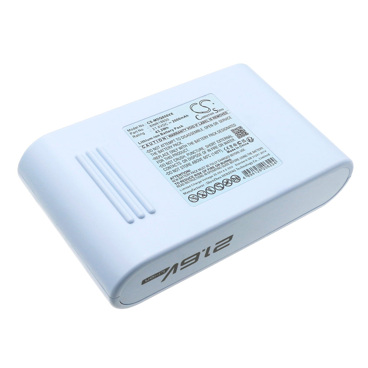21.6V, Li-ion, 2000mAh Vacuum Battery fits Media, Qn8, 43.2Wh Vacuum Cameron Sino Technology Limited