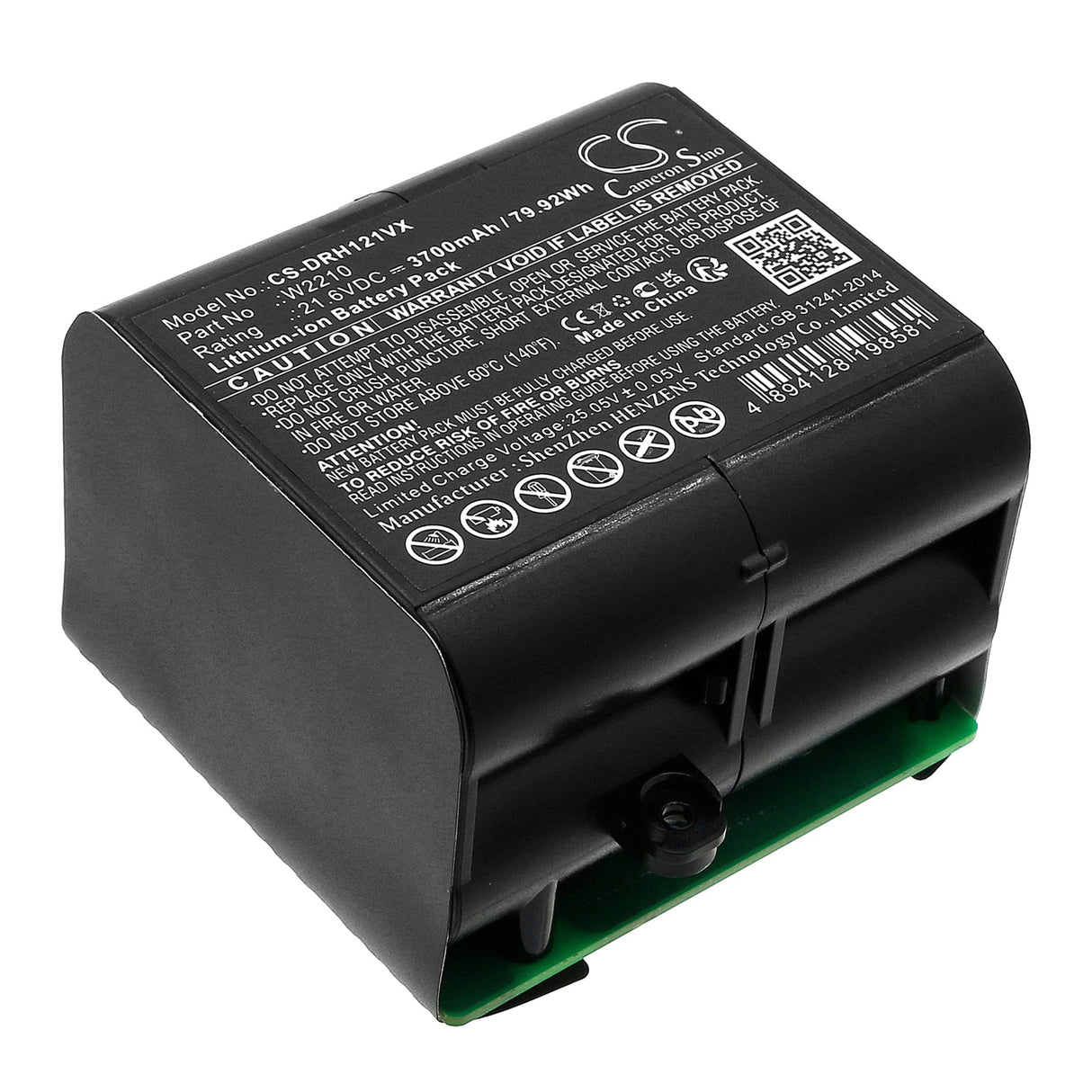 21.6V, Li-ion, 3700mAh, Vacuum Battery fits Dreame, H12, H12 Pro, 79.92Wh Vacuum Cameron Sino Technology Limited