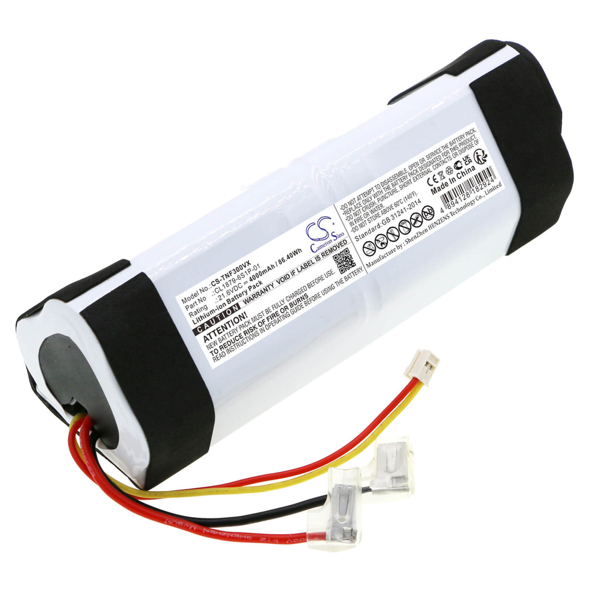 21.6V, Li-ion, 4000mAh, Vacuum battery fits Tineco, Floor 2.0slim, Floor One 1.0, Floor One S3-01, 86.4Wh Vacuum Cameron Sino Technology Limited