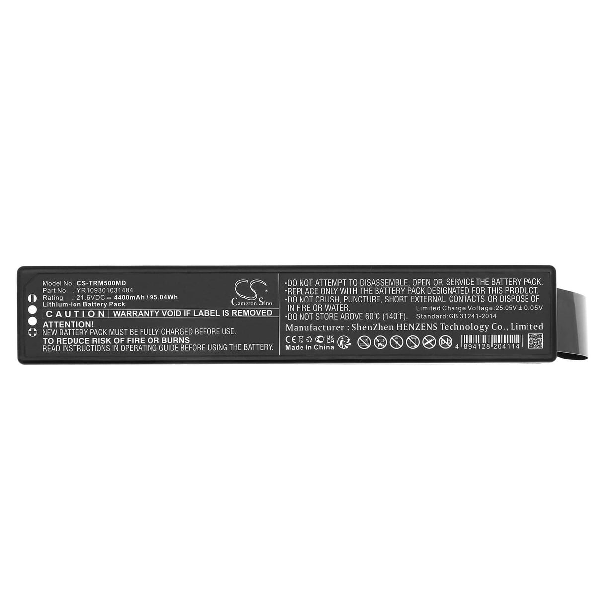 21.6V, Li-ion, 4400mAh, Medical battery fits Air Liquide, Yr109301, Monnal T50, Mt50, 95.04Wh Medical Cameron Sino Technology Limited (Medical)