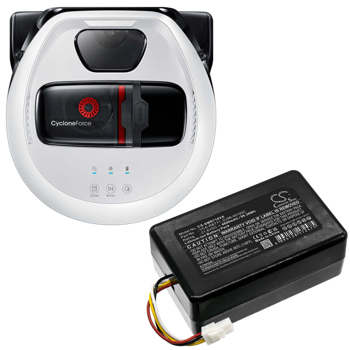 21.6V, Li-ion, 4600mAh, Vacuum battery fits Samsung, Powerbot R7040, Sr10m701puw, Sr10m702puw, 99.36Wh Vacuum Cameron Sino Technology Limited