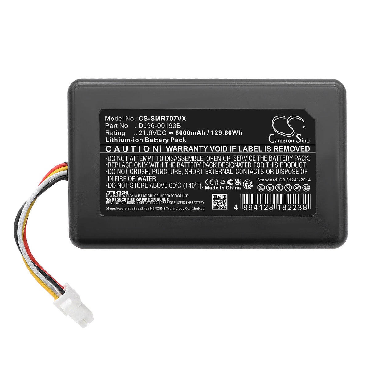 21.6V, Li-ion, 6000mAh, Vacuum battery fits Samsung, Powerbot R7040, Powerbot R7065, Powerbot R7070, 129.60Wh Vacuum Cameron Sino Technology Limited (Dangerous Goods)