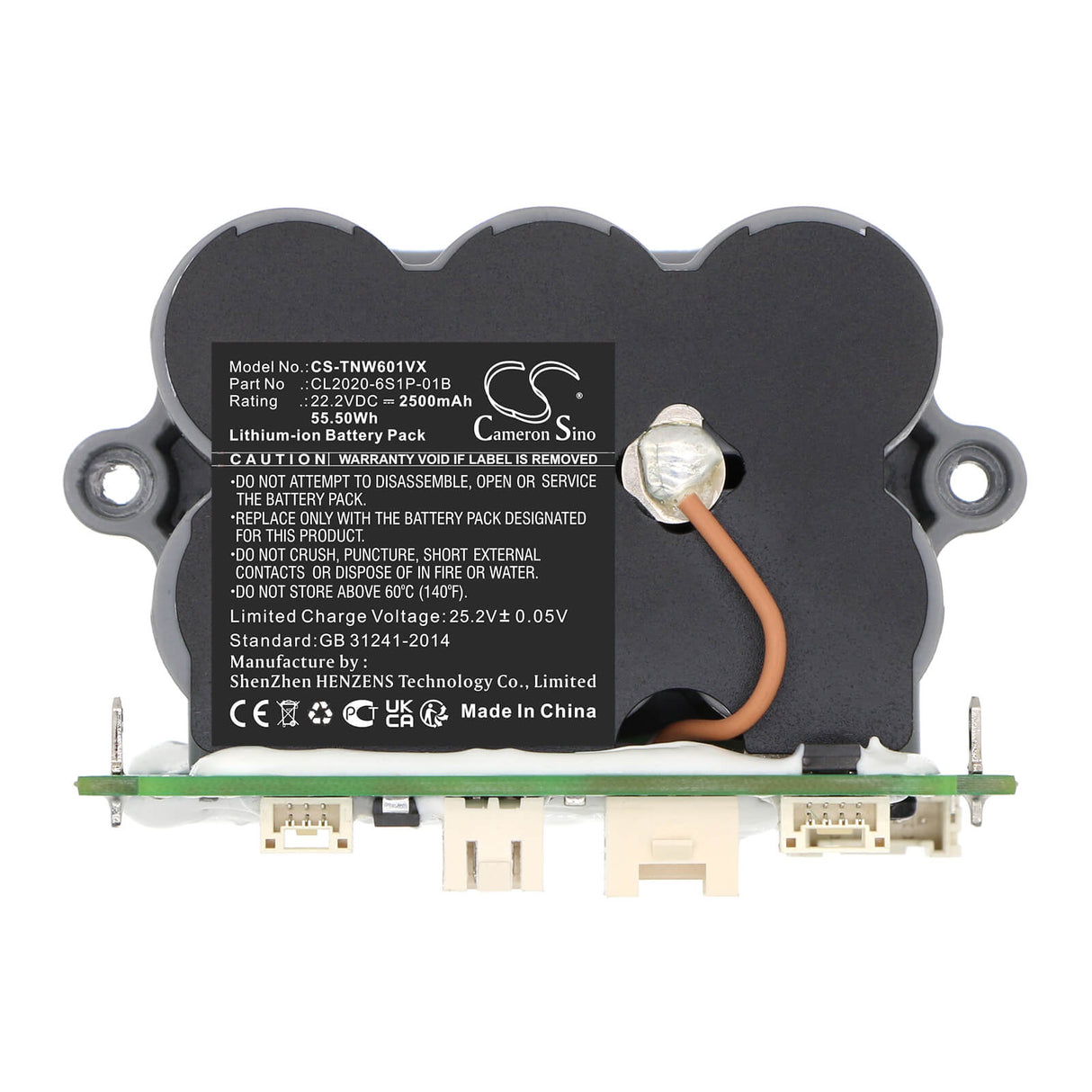 22.2V, Li-ion, 2500mAh, Vacuum battery fits Tineco, Ifloor 2.0 Slim, Ifloor S5 Fw150100eu, 55.5Wh Vacuum Cameron Sino Technology Limited