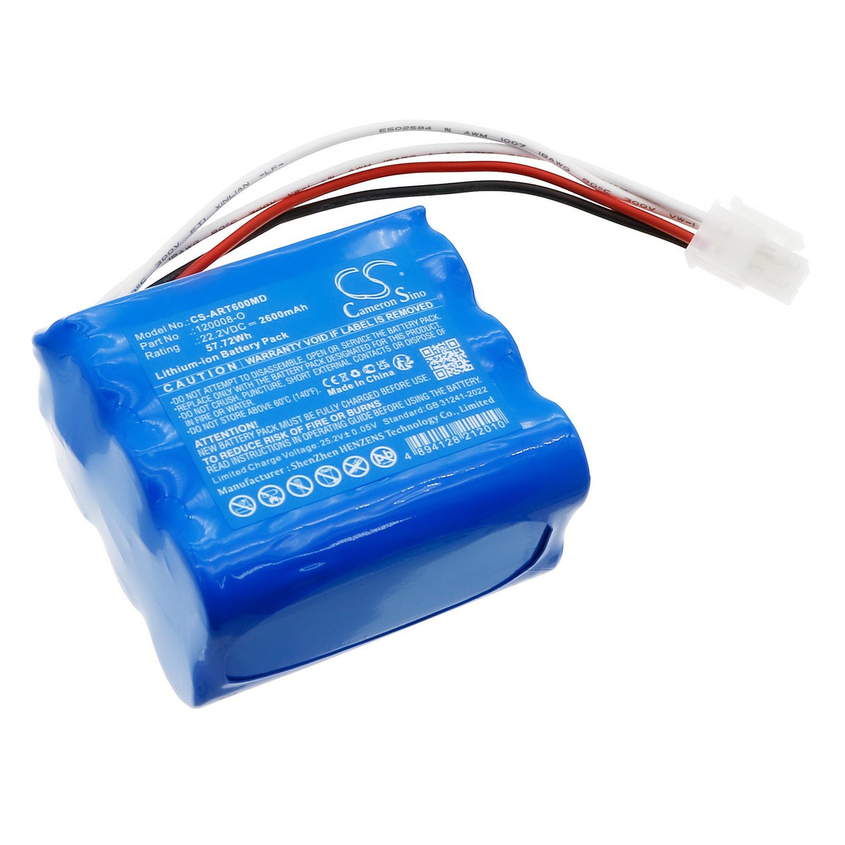 22,2V, Li-ion, 2600mAh, Batterie médicale compatible avec Air Liquide, Respirateur T60, 57,72Wh Médical Cameron Sino Technology Limited (Médical)