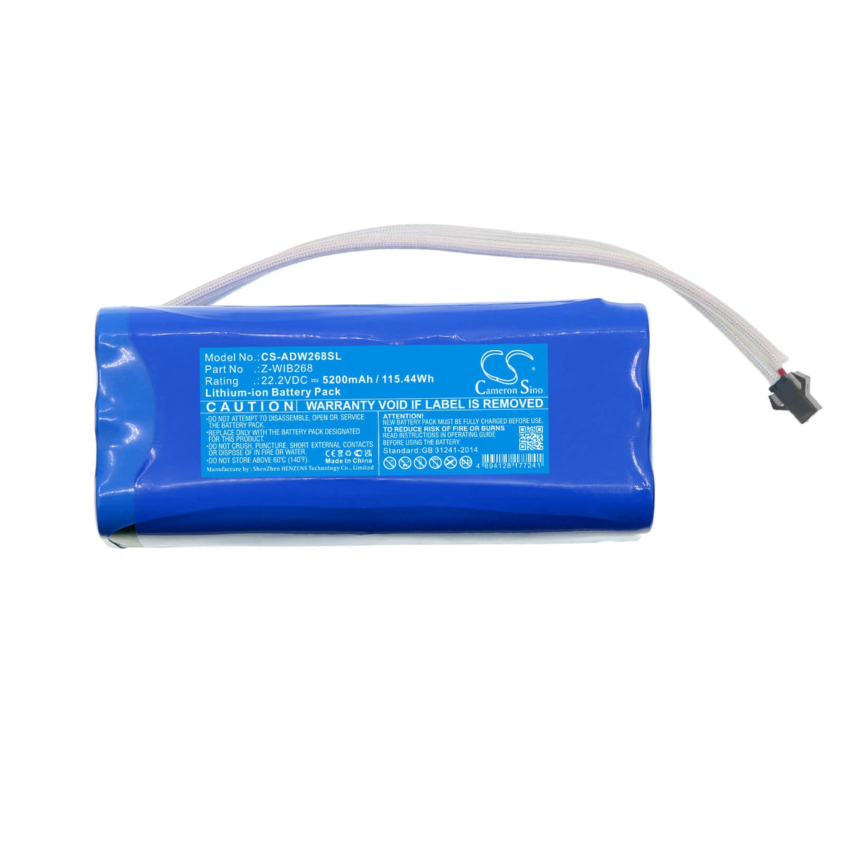 22.2V, Li-ion, 5200mAh, Batterie d'éclairage compatible avec American Dj, Z-wib268, Wifly Chameleon, 115.44Wh Éclairage & Studio Cameron Sino Technology Limited (Marchandises dangereuses)