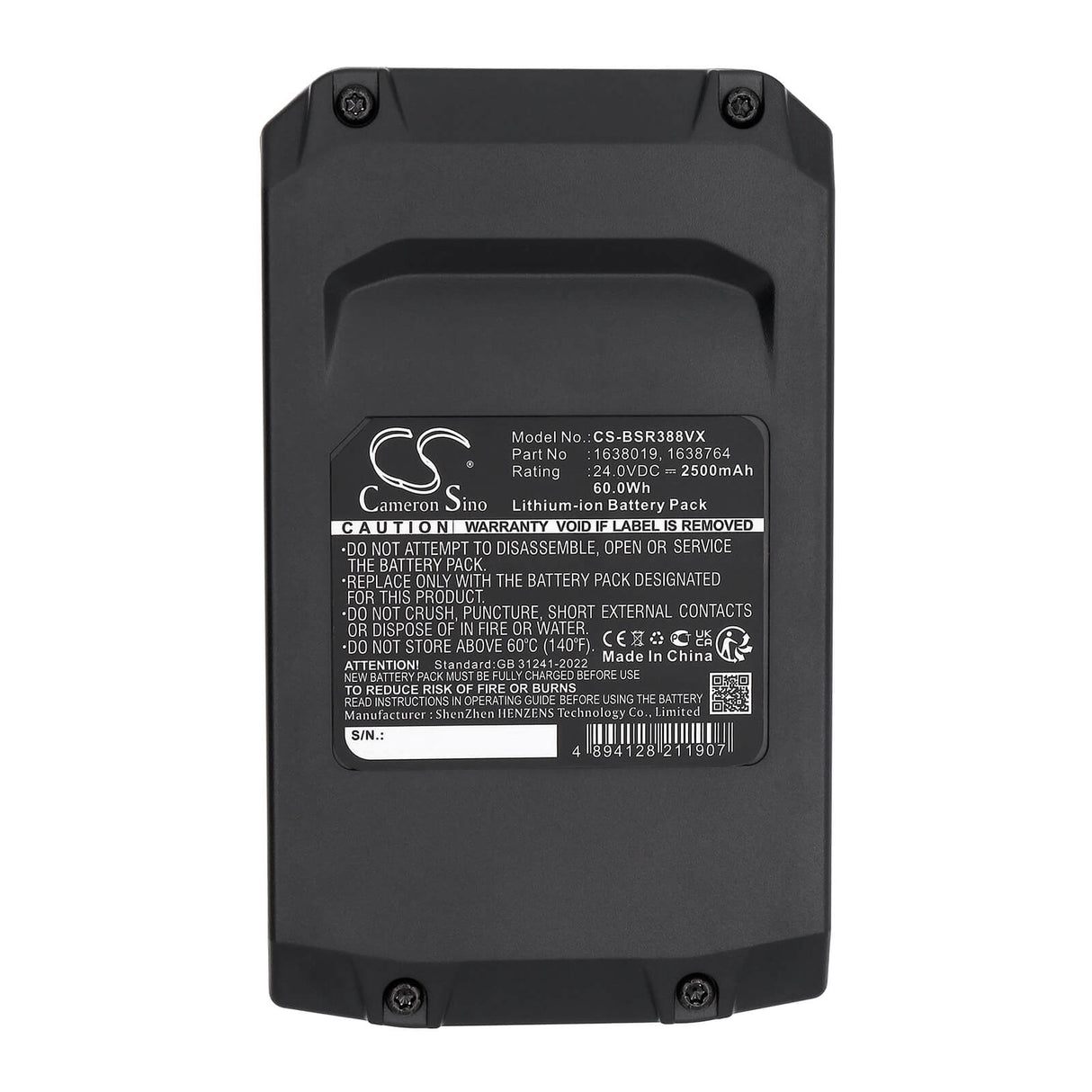 24.0V, Li-ion, 2500mAh, Vacuum battery fits Bissell, 3789, 3789u, 60.0Wh Vacuum Cameron Sino Technology Limited