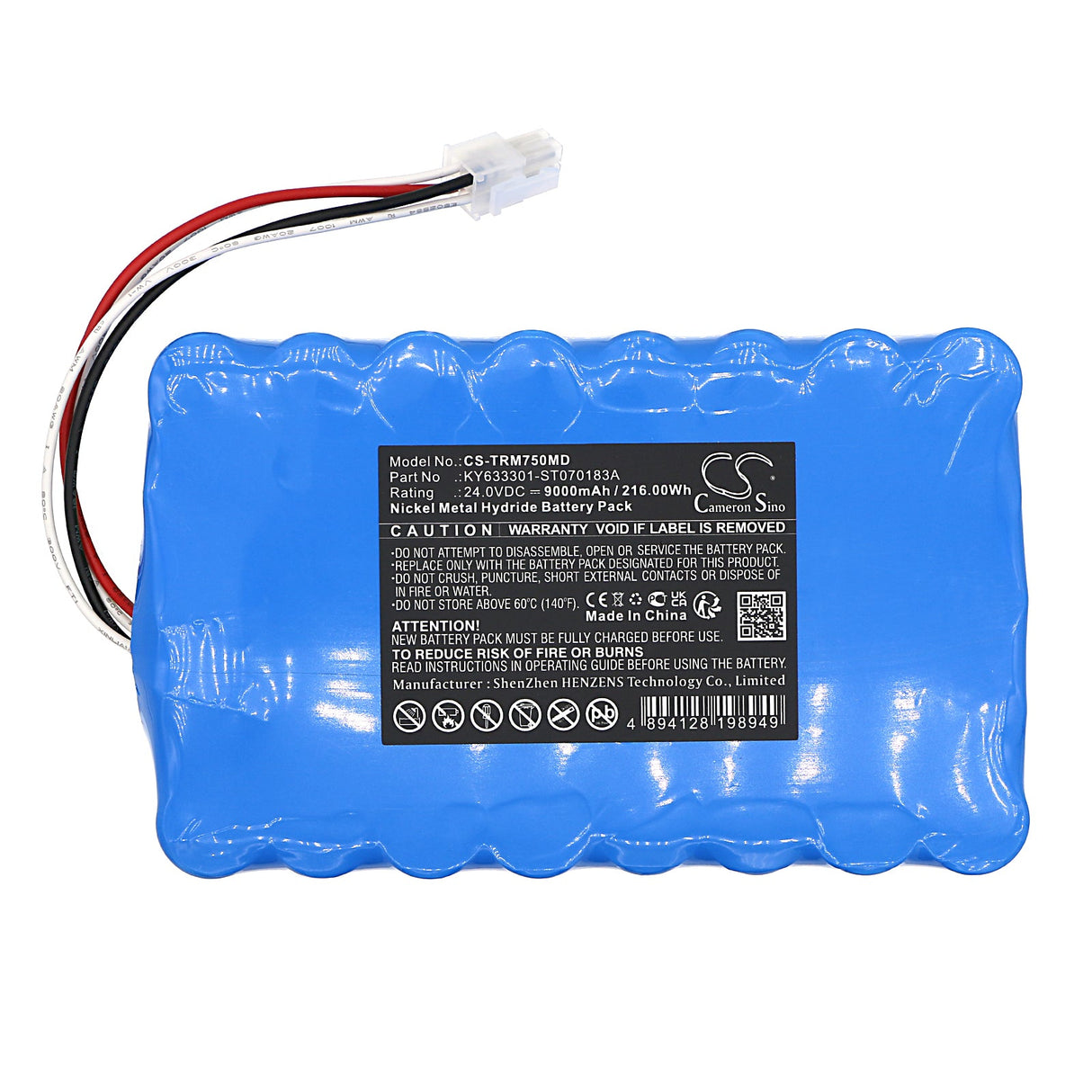 24.0V, Ni-MH, 9000mAh, Batterie médicale compatible avec Air Liquide, Taema, 110588-u, Monnal T75, 216.00Wh Medical Cameron Sino Technology Limited (Médical)