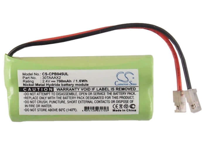 2.4V, Ni-MH, 700mAh, Cordless Phone battery fits Universal, Aaa X 2, Aaa X 2, 1.68Wh Cordless Phone Cameron Sino Technology Limited (Cordless Phone)