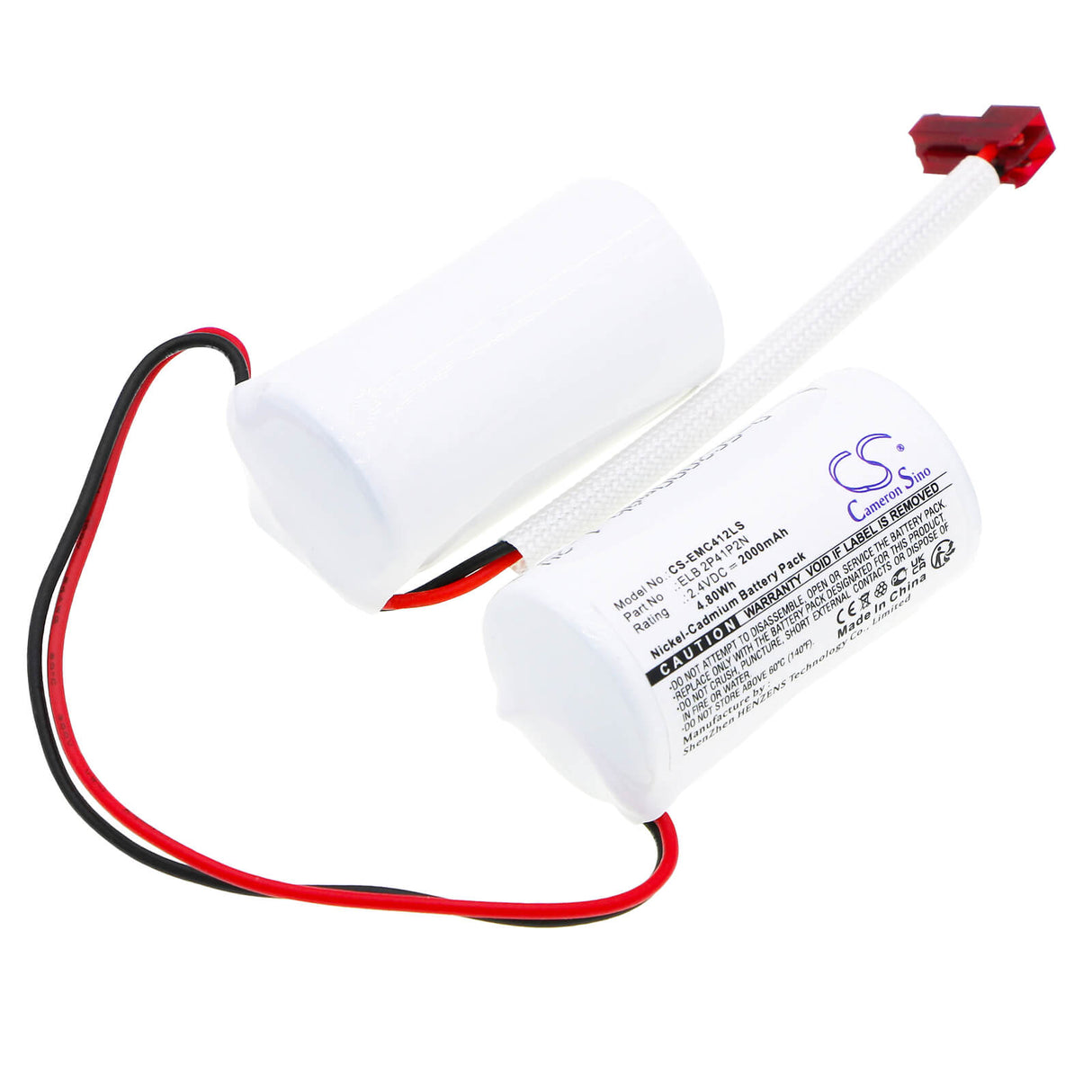 2,4V, Ni-CD, 2000mAh, Batterie d'éclairage de secours compatible avec Lithonia, 2pfv8, Lqc 1 G El N, 4,80Wh Éclairage de secours Cameron Sino Technology Limited
