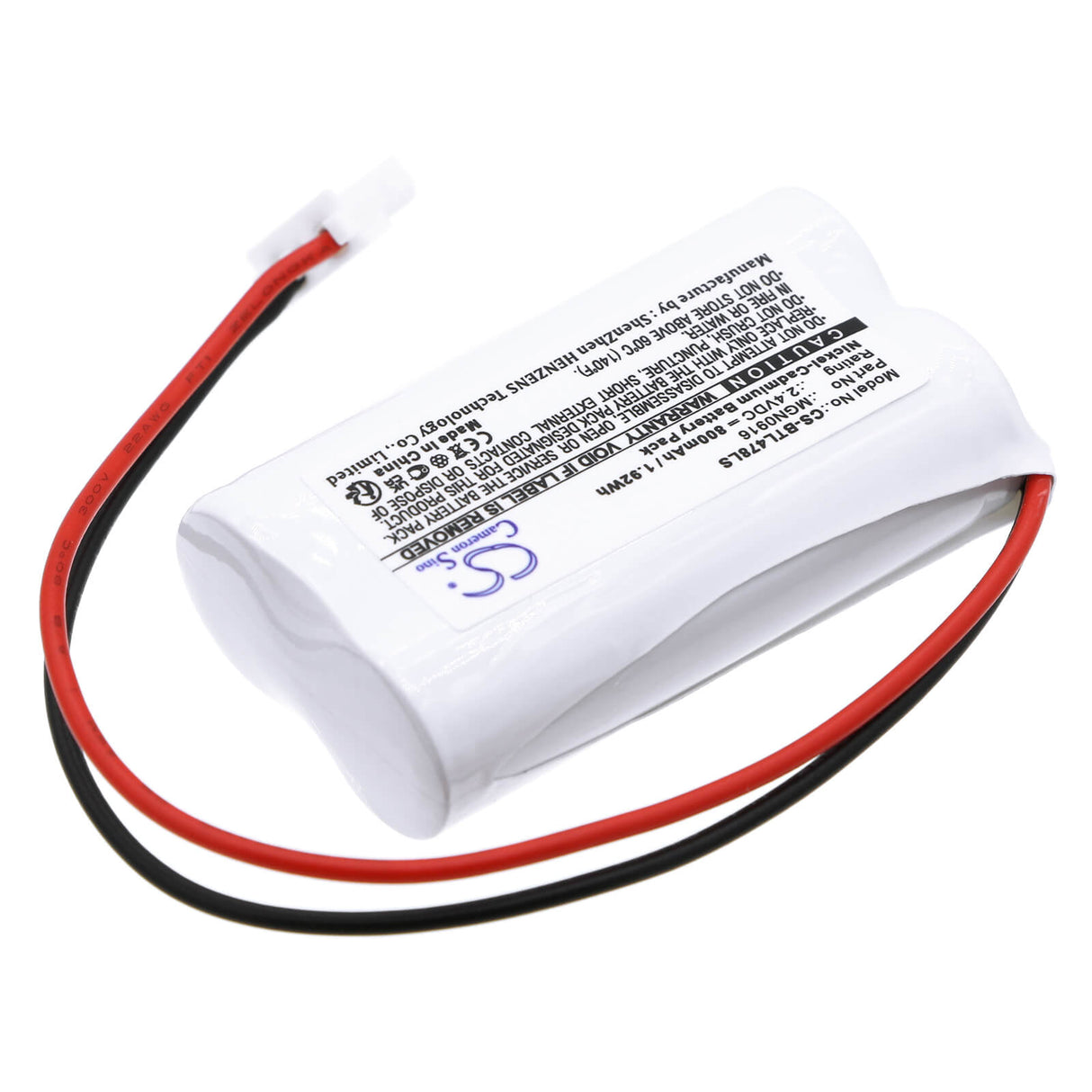 2,4V, Ni-CD, 800mAh, batterie d'éclairage de secours compatible avec Bticino, Mgn0916, 789798, 806312, 1,92Wh Éclairage de secours Cameron Sino Technology Limited