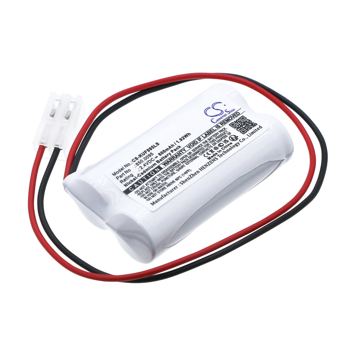 2.4V, Ni-CD, 800mAh, batterie d'éclairage de secours compatible avec Kaufel, 850.0095, 850.0095, 1.92Wh Éclairage de secours Cameron Sino Technology Limited