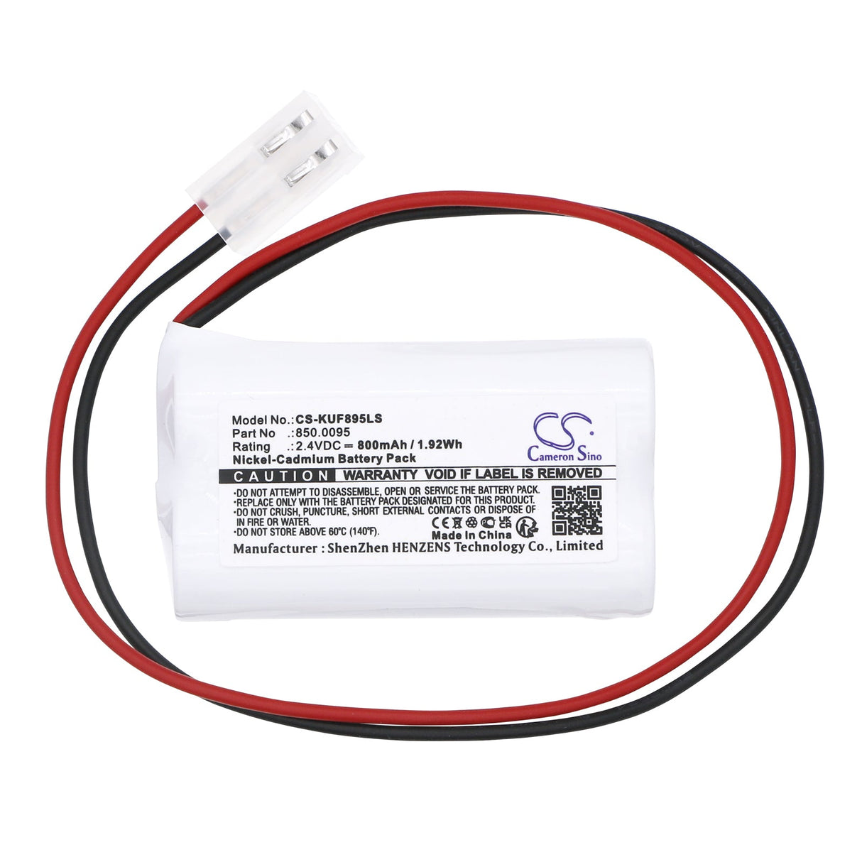 2.4V, Ni-CD, 800mAh, batterie d'éclairage de secours compatible avec Kaufel, 850.0095, 850.0095, 1.92Wh Éclairage de secours Cameron Sino Technology Limited