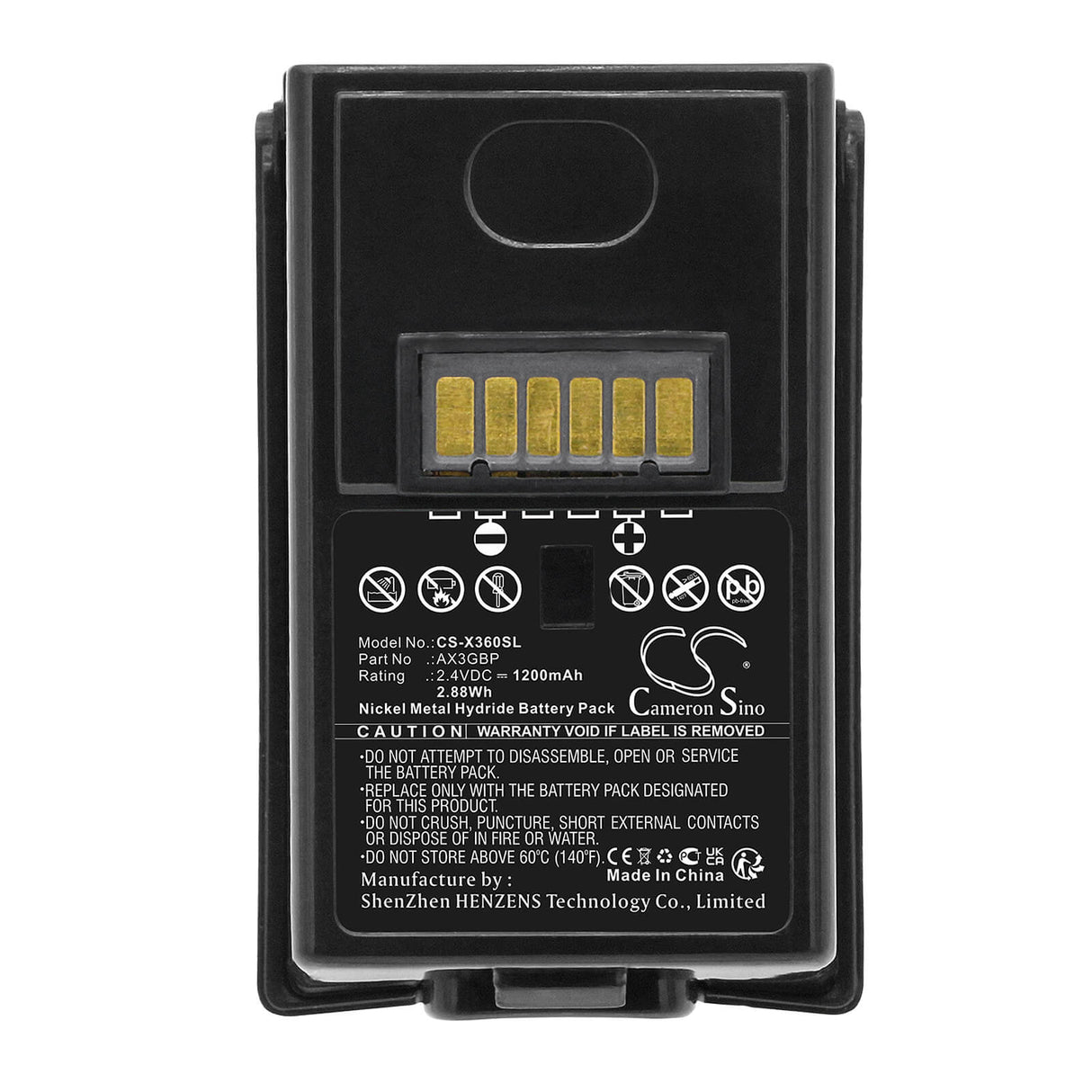 2,4V, Ni-MH, 1200mAh, batterie de console de jeu pour Microsoft, Ax3gbp, Xbox X360, 2.88Wh Console de jeu Cameron Sino Technology Limited